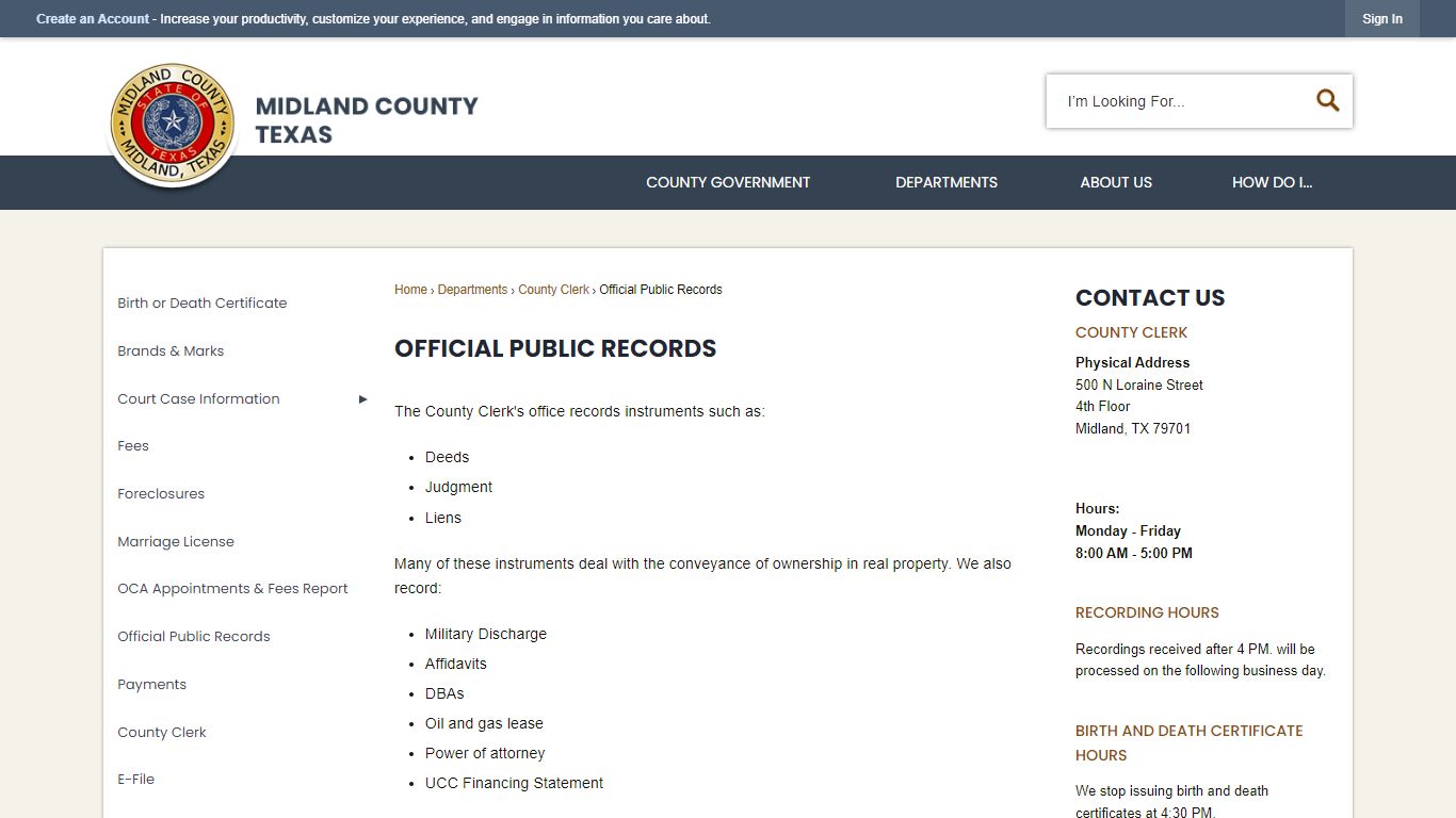 Official Public Records | Midland County, TX